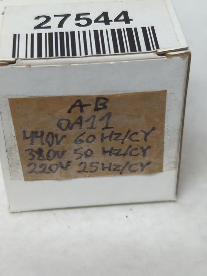 Used ALLEN-BRADLEY,0A11,COIL 440V 60HZ/CY 380V 50HZ/CY 220V 25HZ/CY PRE-OWNED
