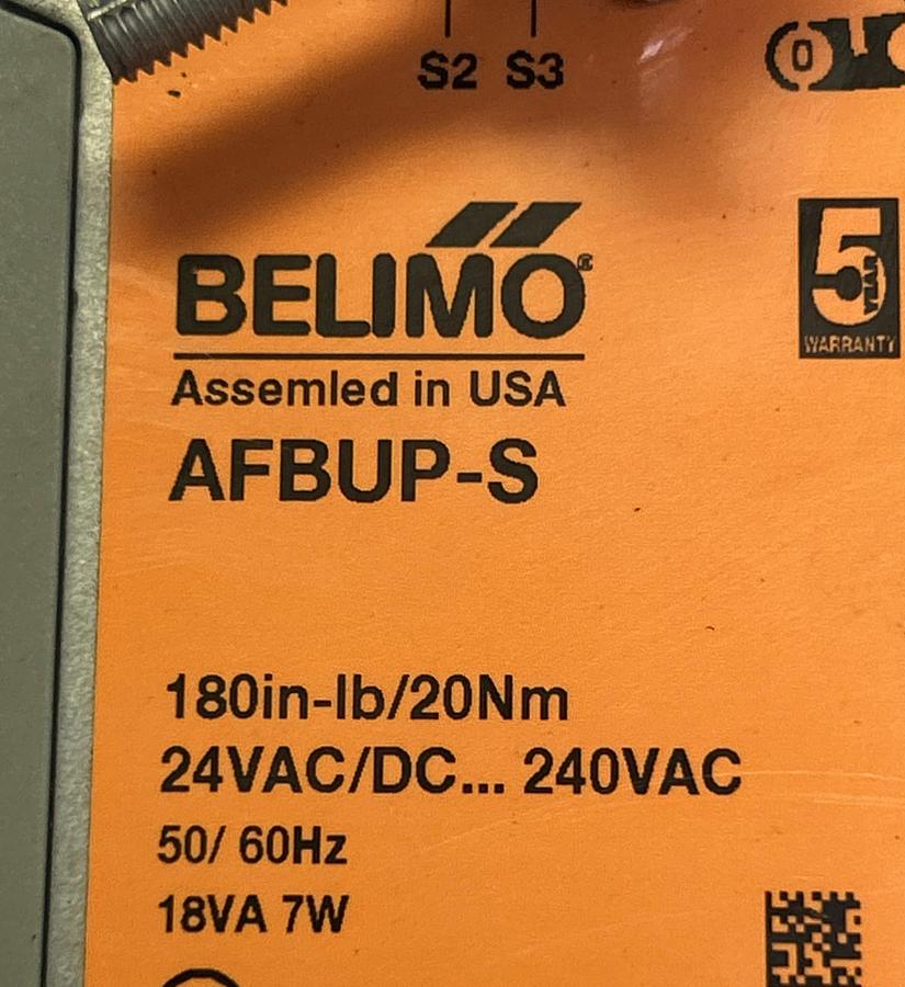 Used BELIMO,AFBUP-S,DAMPER MOTOR ACTUATOR 180 IN-LB