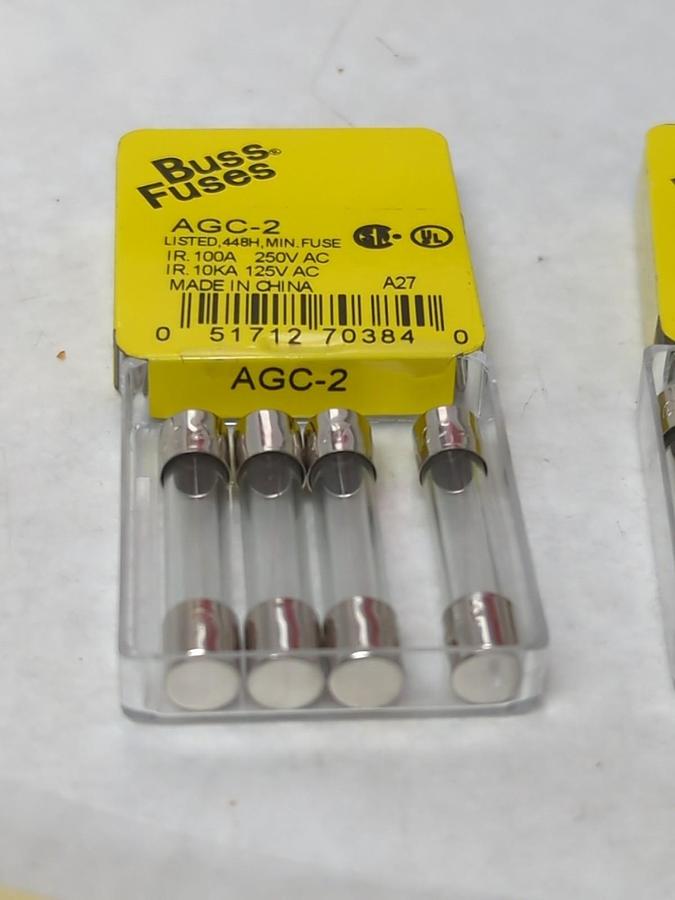 COOPER BUSSMANN,AGC-2,FAST ACTING 2 AMP FUSE LOT OF 9 NOS