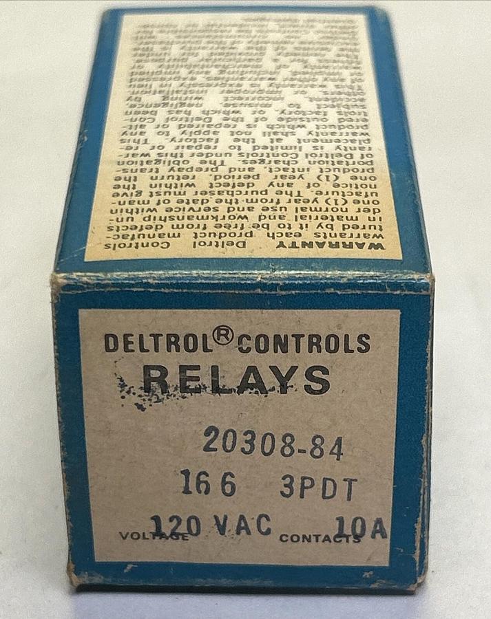 DELTROL CONTROLS,20308-84,RELAY 120V NOS