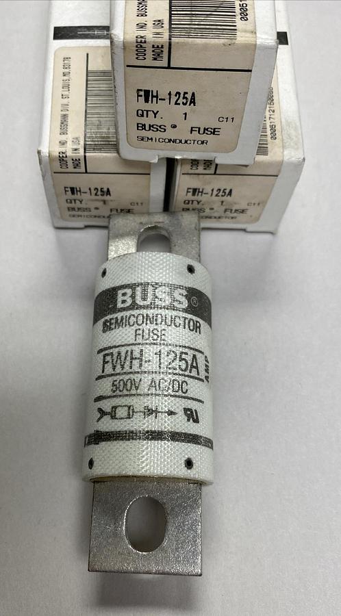 Cooper Bussmann,FWH-125A,Semiconductor Fuse 125A 500V Lot Of 3 NOS