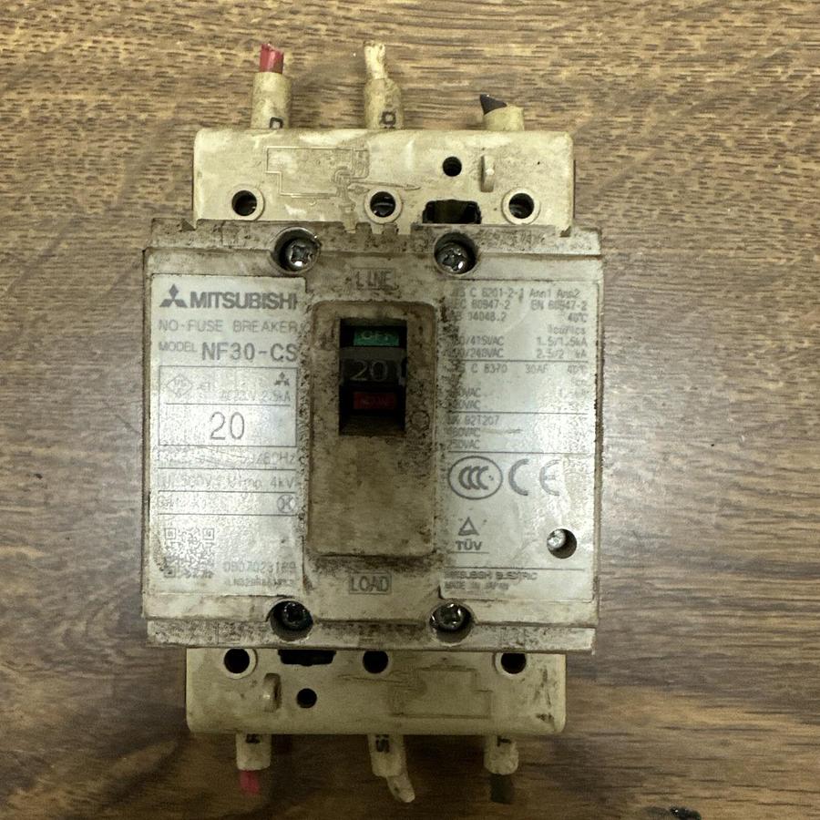 Used Mitsubishi,NF30-CS,20 Amp Circuit Breaker