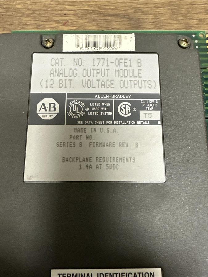 Used Allen Bradley,1771-OFE1 B,Analog Output Module 12 Bit