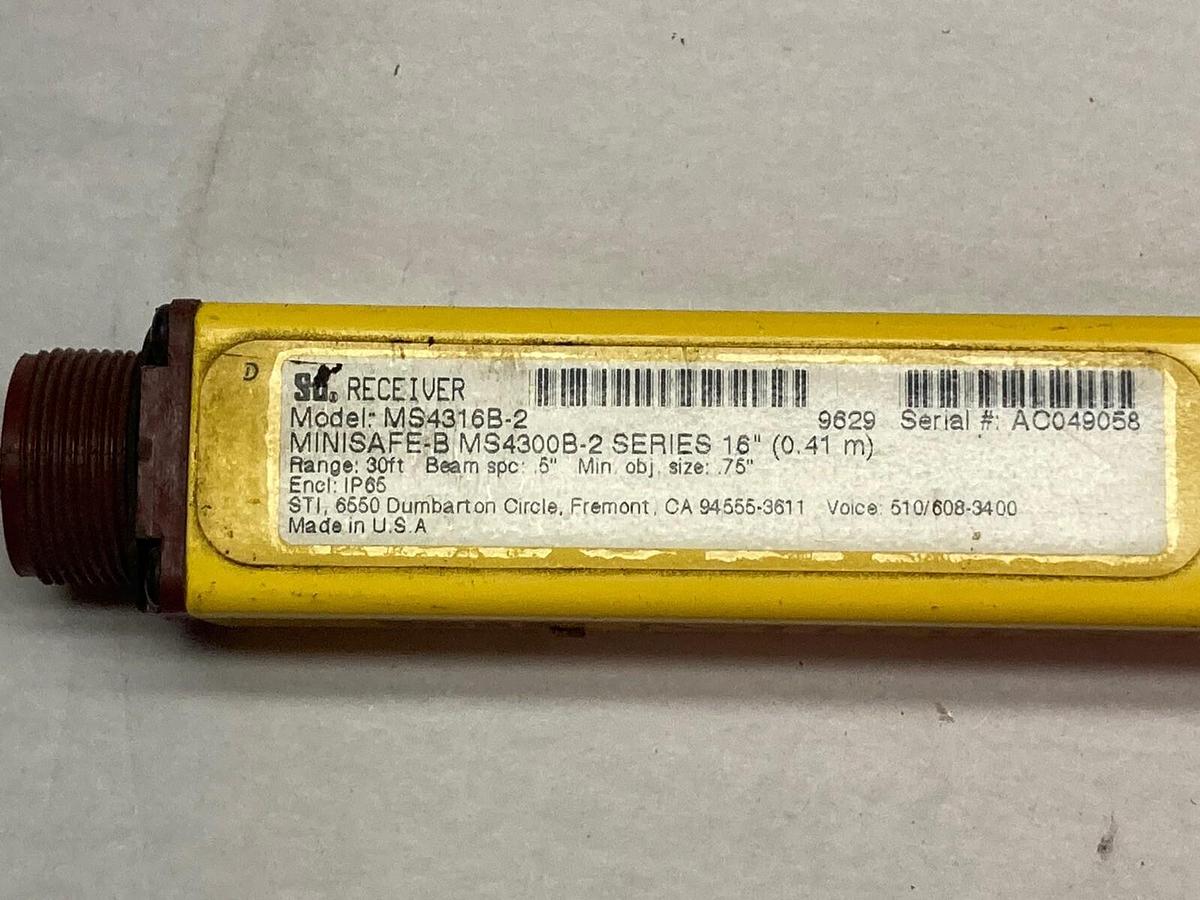 Used STI,MS4316B-2,Minisafe-B Safety Light Curtain Receiver