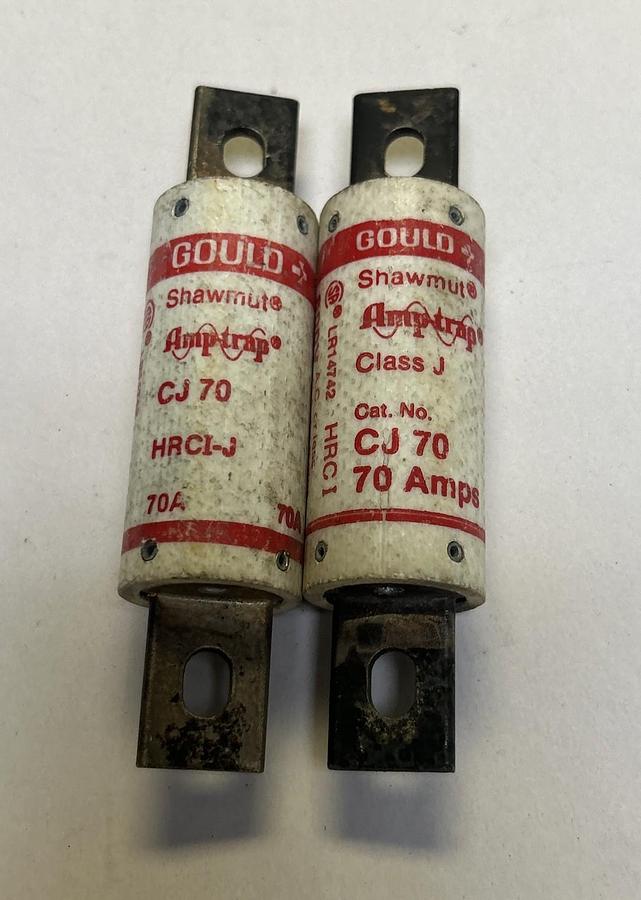 Used GOULD SHAWMUT,CJ70,FUSE 70A 600V LOT OF 2