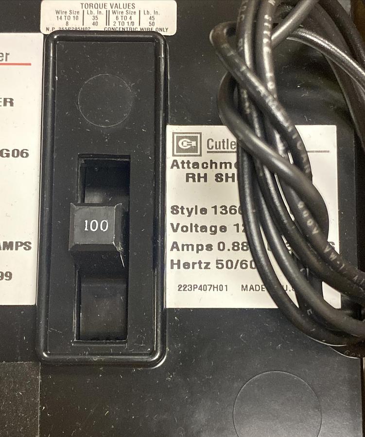 Cutler-Hammer,5682D38G06,Circuit Breaker Mag Only 100 Amp 2 Pole New