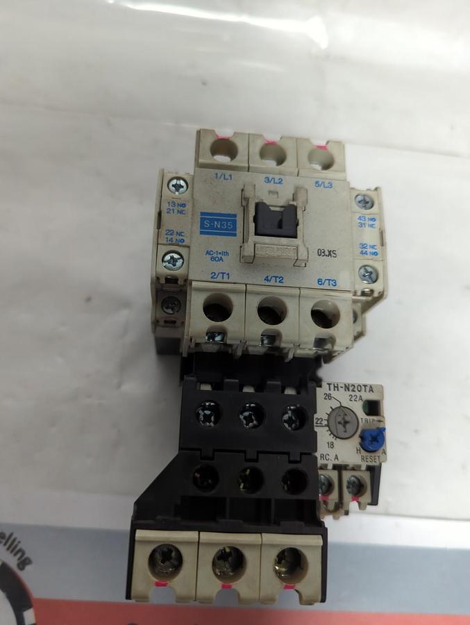Used MITSUBISHI,S-N35,CONTACTOR WITH THERMAL OVERLOAD RELAY PRE-OWNED