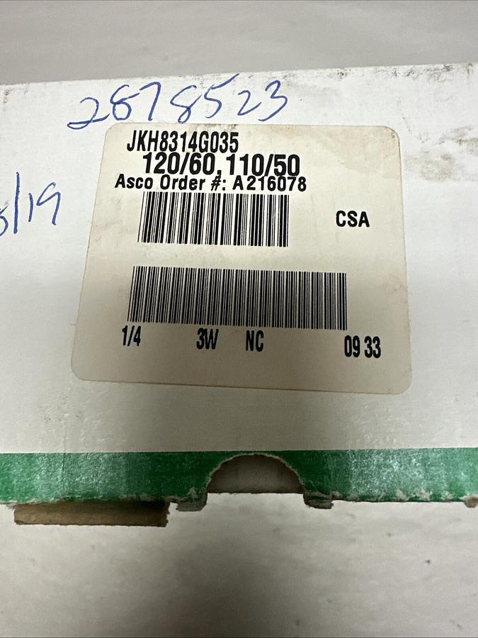 Used Asco,JKH8314G035,Solenoid Valve