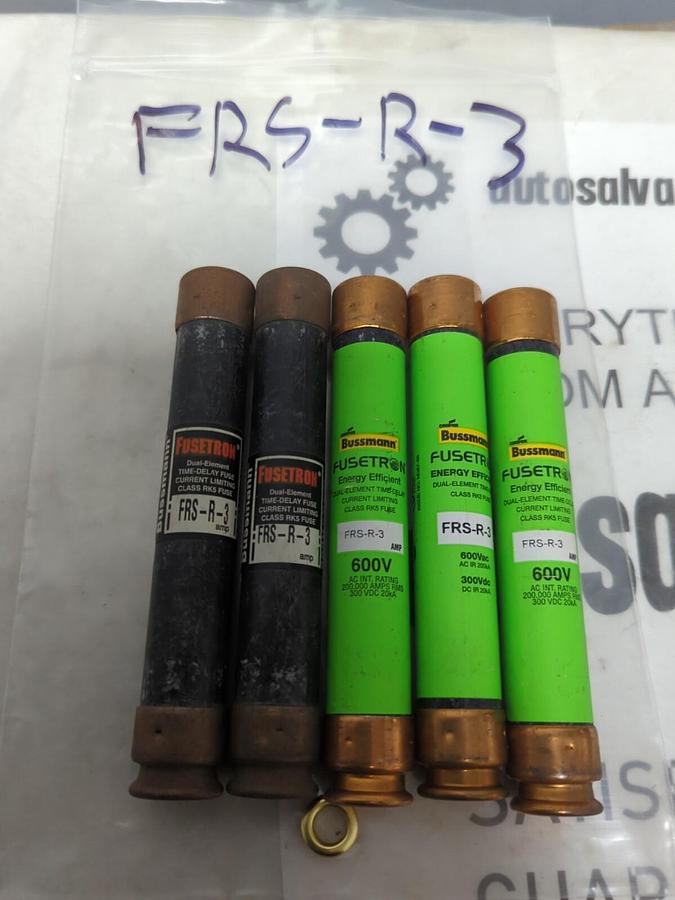 COOPER BUSSMANN,FRS-R-3,FUSETRON 3 AMP FUSES LOT OF 5 NOS