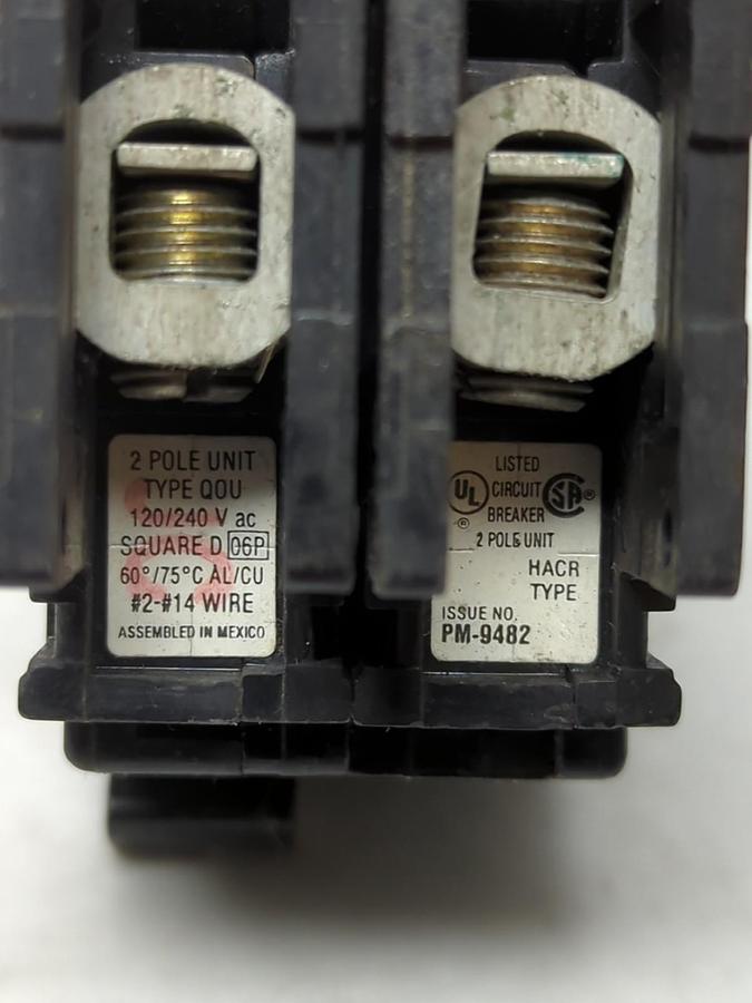 Used SQUARE D,HACR270,CIRCUIT BREAKER 70 AMP 2-POLE PRE-OWNED