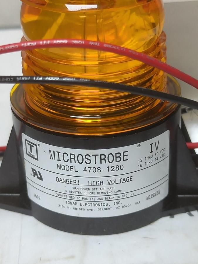YALE TOMAR ,470S-1280,AMBER STROBE LIGHT 12-80VDC NOS