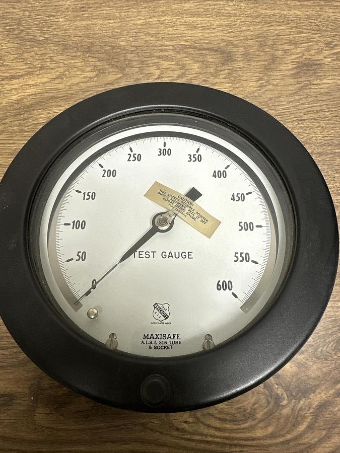 Ashcroft,A.I.S.I 316,Maxisafe Test Gauge 0-600 PSIG