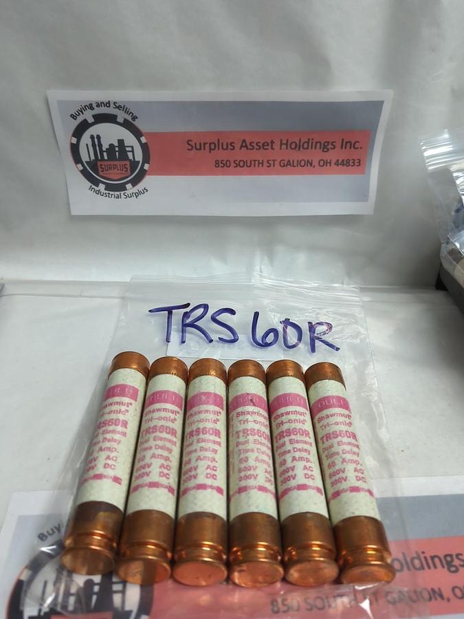 GOULD SHAWMUT,TRS60R,TRI-ONIC FUSE 60 AMP LOT OF 6 NOS