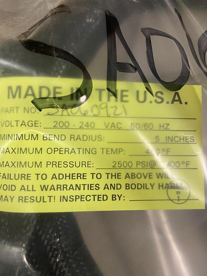 Used Indemax,SA060921,Hot Glue Hose 240V