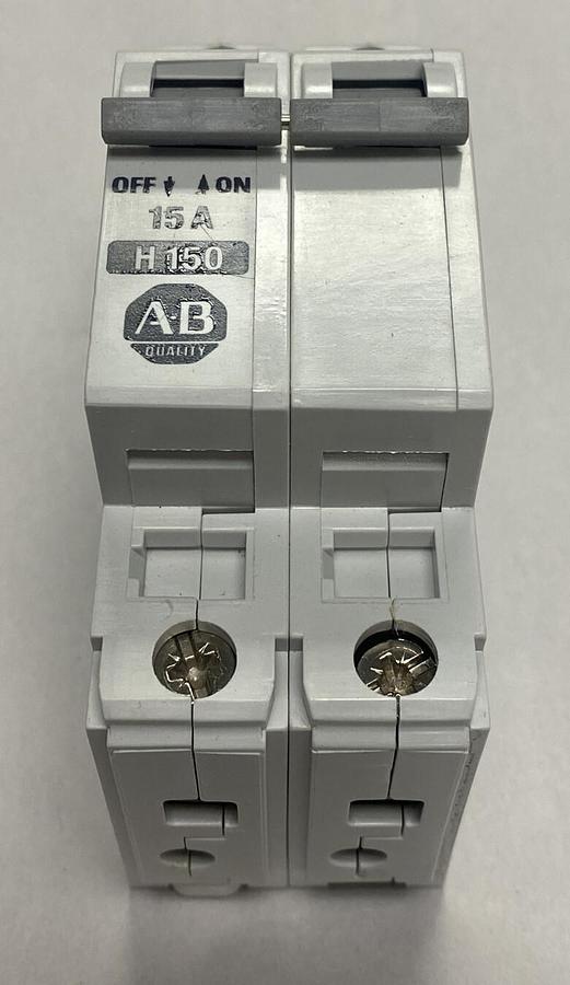ALLEN BRADLEY,1492-CB2H150,SER B CIRCUIT BREAKER 15 AMP 2 POLE NOS