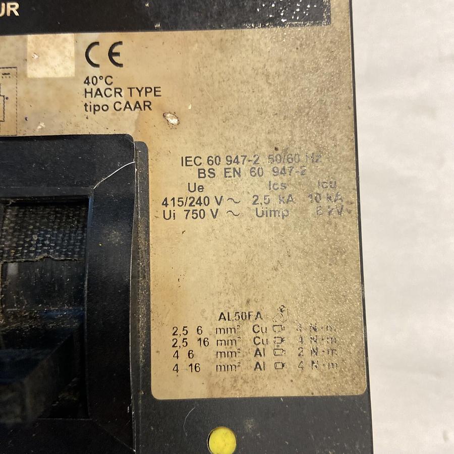 Used Square D,FAL34015,15Amp 480V Circuit Breaker