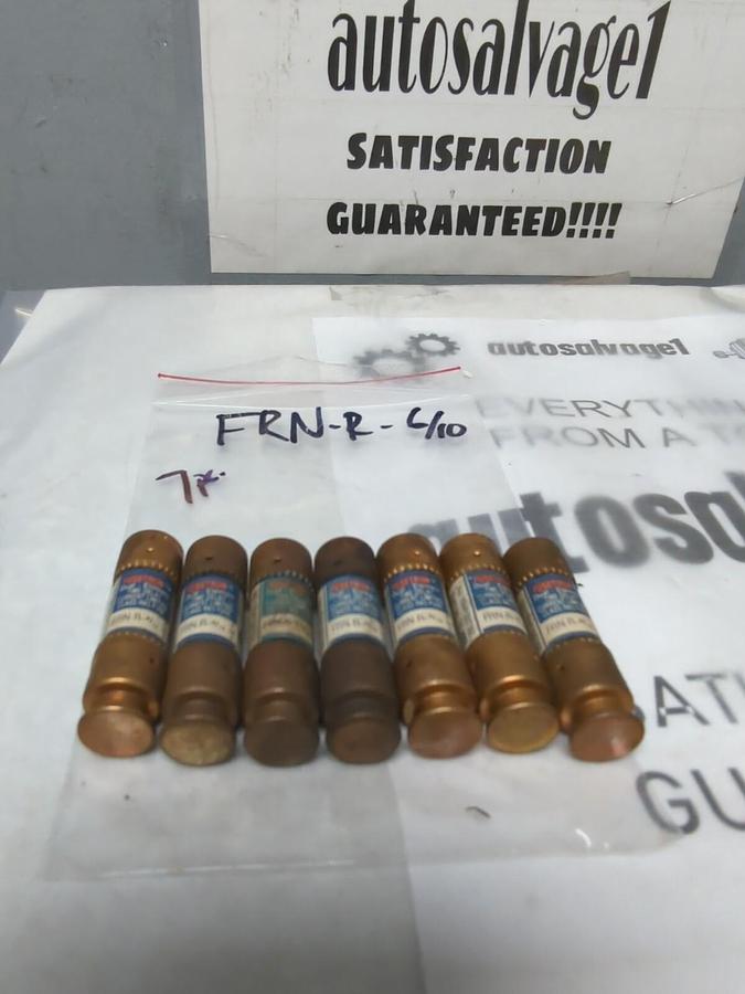 COOPER BUSSMANN,FRN-R-6/10,FUSETRON 6/10 AMP FUSE LOT OF 7 NOS