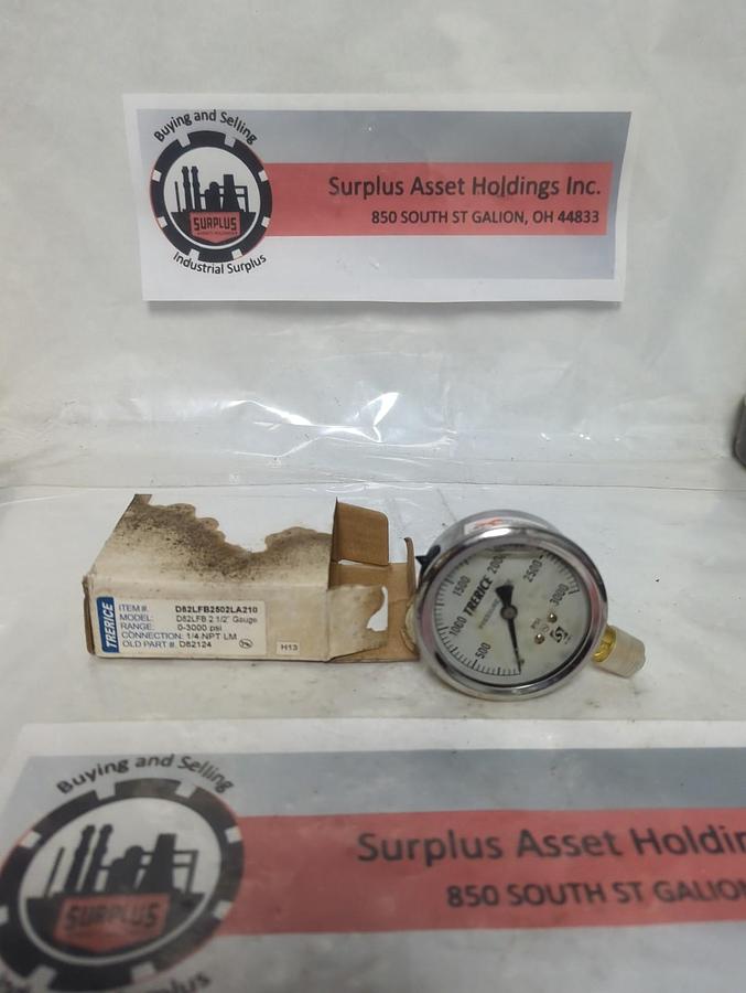 TRERICE,D83LF,PRESSURE GAUGE 0-3000PSI 1/4 NPT LM NOS