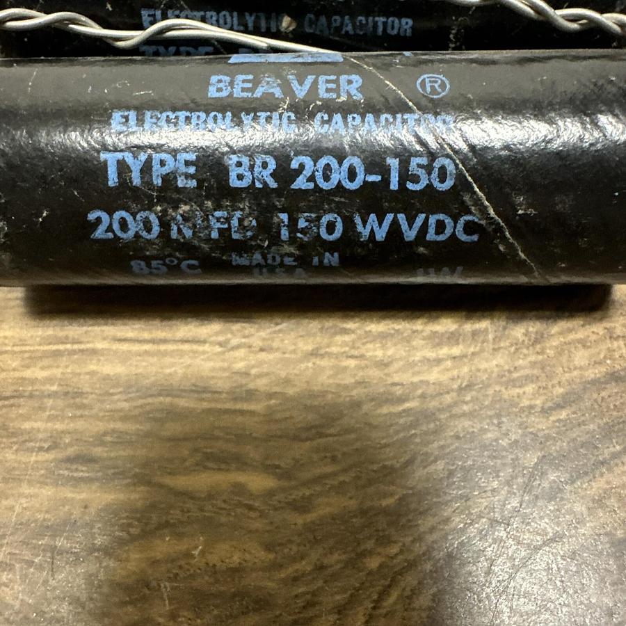 Used Cornell Dubilier,BR200-150,Capacitor 200 MFD 150 WVDC LOT of 2