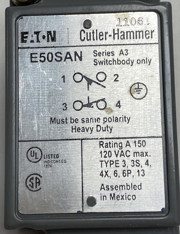 Cutler-Hammer ,E50SAN,Limit Switch Body NOS