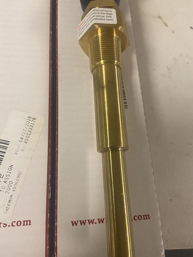 Used Winters,TIM100-6,Thermometer Analog 30-240 Deg 3/4 IN NPT 9 IN Length  Lot of 2