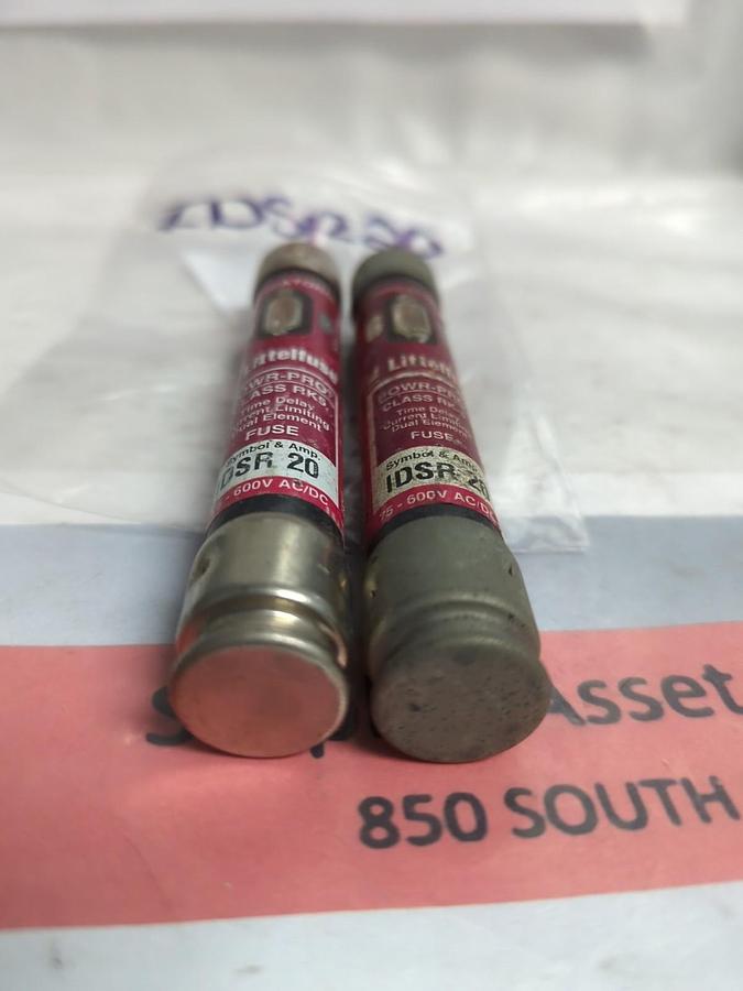 Used LITTELFUSE,IDSR20,INDICATOR 20 AMP FUSE LOT OF 2 PRE-OWNED