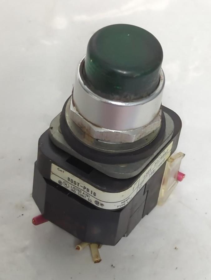 Used ALLEN BRADLEY,800T-PT16,SERIES T PUSH BUTTON GREEN PRE-OWNED