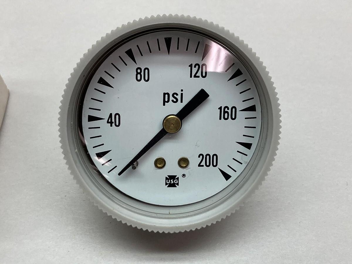 US Gauge,P/N 4x516,Pressure Gauge 0-200psi