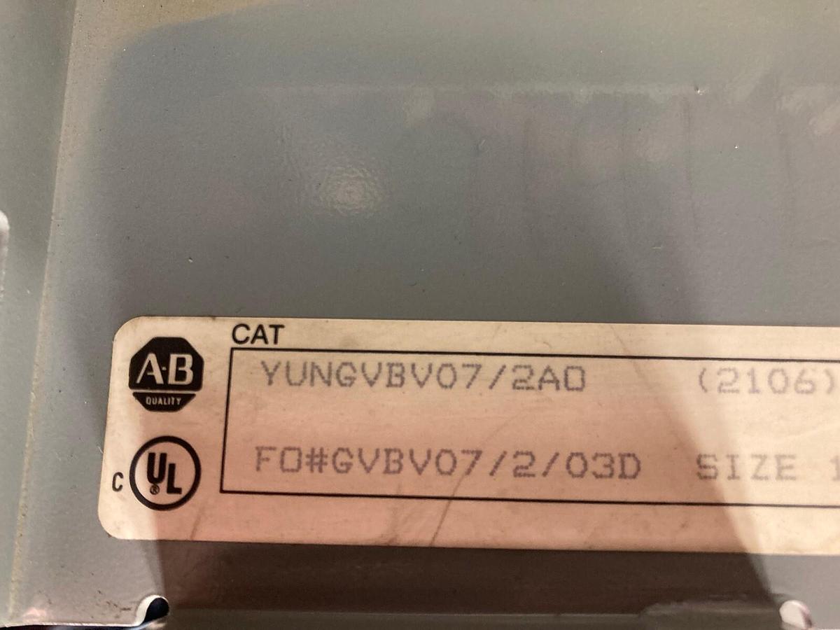 Used Allen-Bradley,2106,Size 1 Fused MCC 20 Inch Starter Feeder Bucket