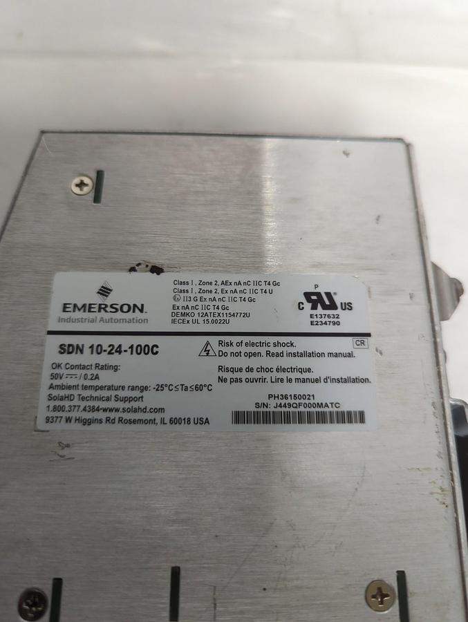 Used SOLA,SDN 10-24-100C,POWER SUPPLY UNIT PRE-OWNED