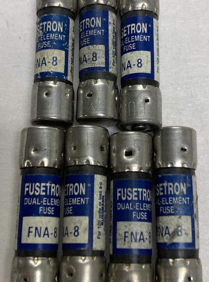 Cooper Bussmann,FNA-8,Fusetron Fuse Lot Of 7 NOS