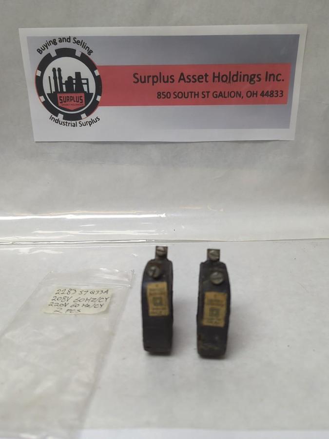 Used SQUARE D,2183 S7Q33A,COIL 208/220V 60HZ LOT OF 2 PRE-OWNED