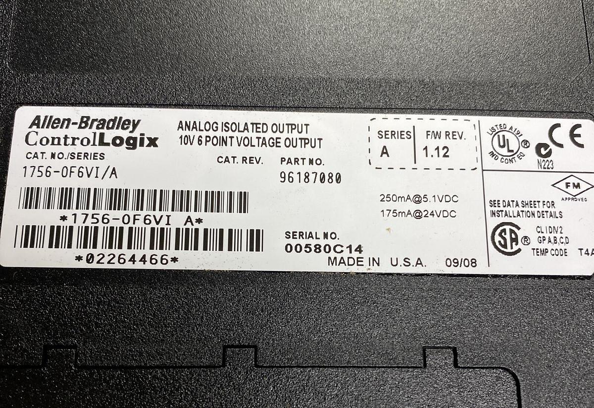 Allen-Bradley,1756-0F6VIAnalog Output Module NOS
