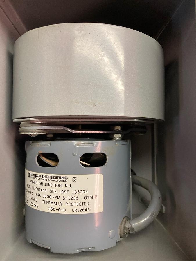 McLean Thermal,JB1C014N,Blower Motor 115V 50/60Hz 3000 RPM 0.015Hp w/ Enclosure