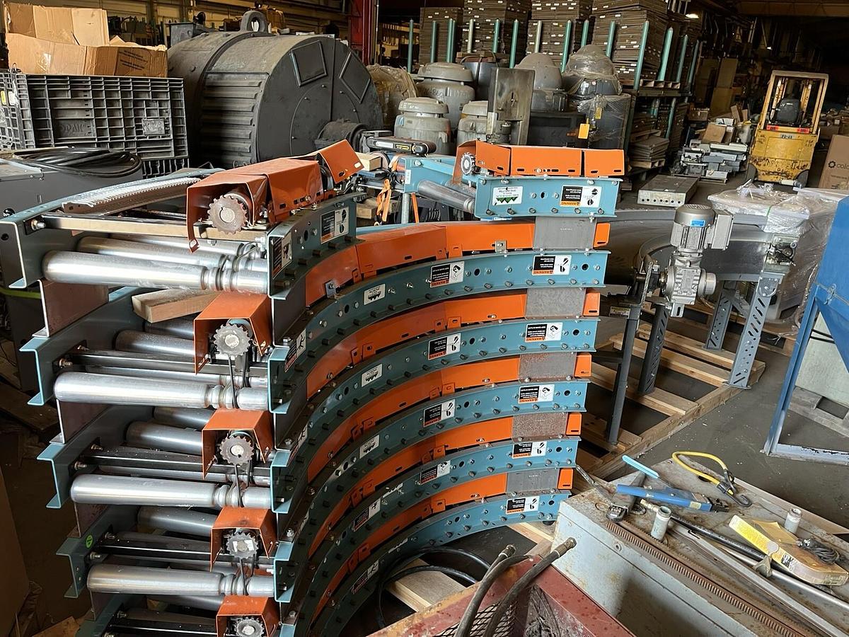 Used TGW ERMANCO,18XR40,XenoROL CONVEYOR 16" Roller 45 Degree Curve Section 1 piece