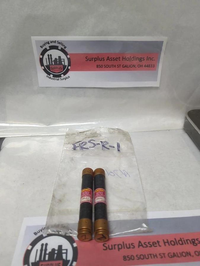 Used COOPER BUSSMAN,FRS-R-1,FUSETRON 1 AMP FUSE LOT OF 2 PRE-OWNED