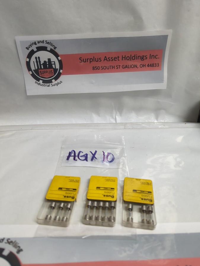 COOPER BUSSMANN,AGX-10,10 AMP FUSE LOT OF 11 NOS