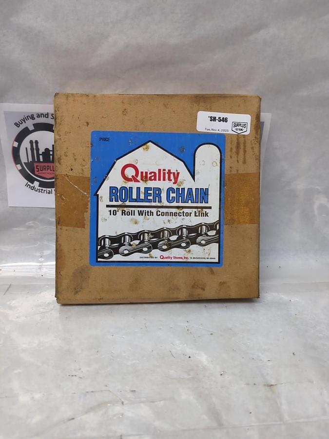 QUALITY ROLLER CHAIN,ANSI # 40,ROLLER CHAIN 10 FOOT WITH CONNECTOR LINK NEW