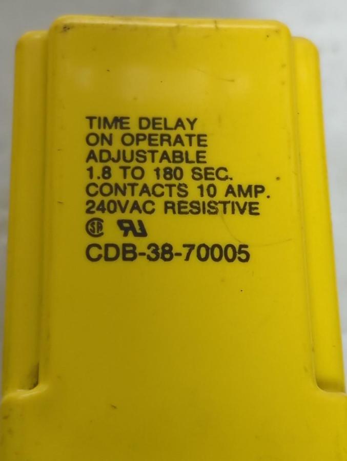 Used P&B,CDB-38-70005,TIME DELAY 10 AMP 1.8 TO 180 SECONDS PRE-OWNED
