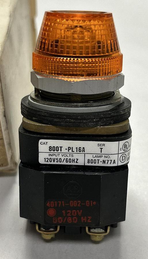 Used ALLEN BRADLEY,800T-PL16A,SER T AMBER PILOT LIGHT NEW