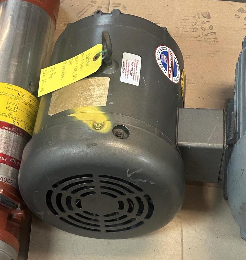 Used BALDOR,M3706,INDUSTRIAL MOTOR 5HP 208-230/460V 3450RPM 3PH 213 FRAME