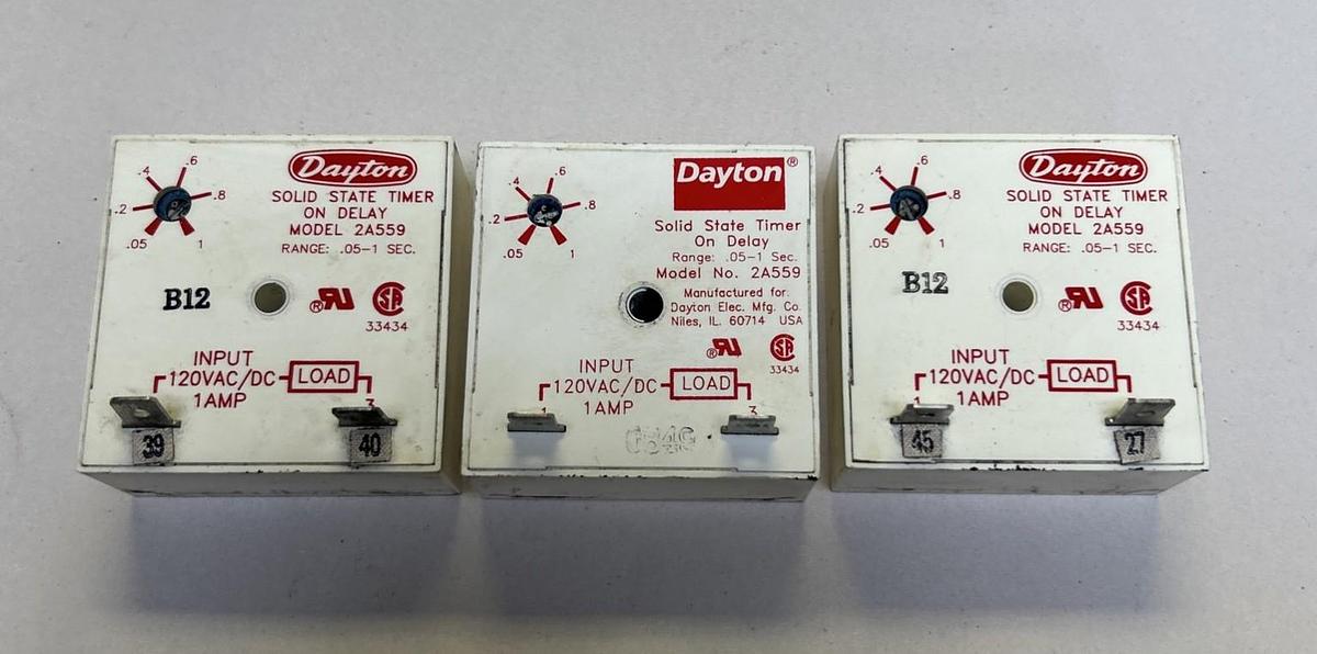 Used DAYTON,2A559,SOLID STATE TIMER LOT OF 3
