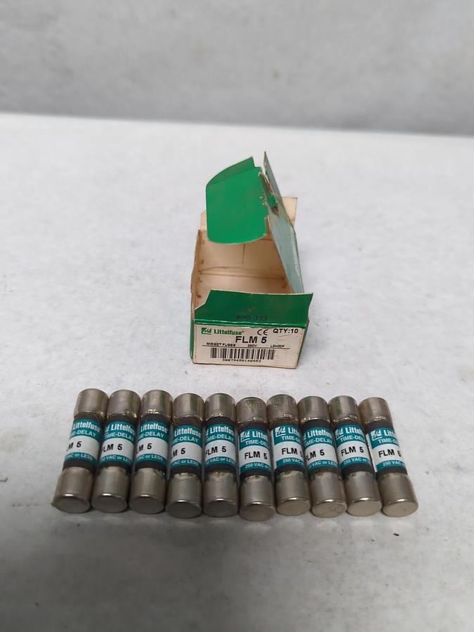LITTELFUSE,FLM5,TIME-DELAY 5 AMP FUSES BOX OF 10 NOS