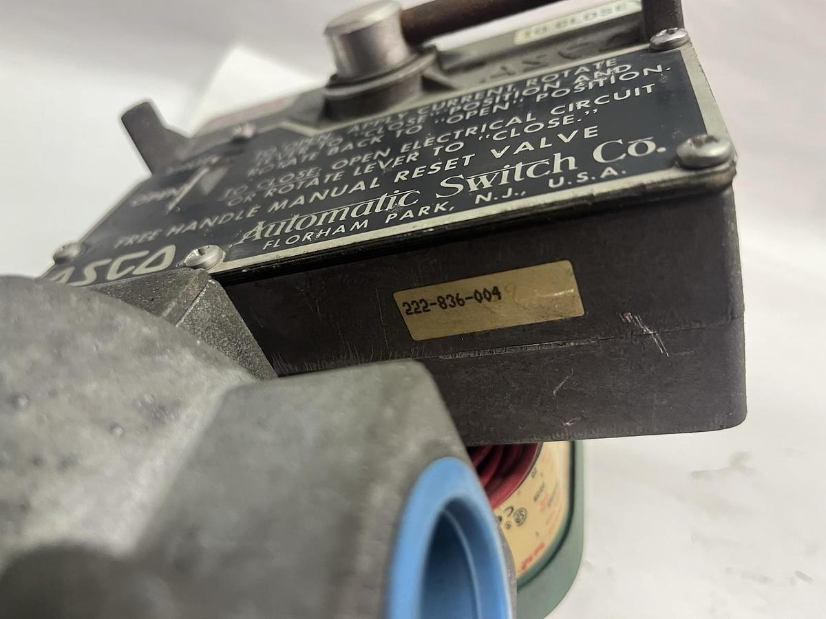 Used ASCO,8044A2,MANUAL RESET SOLENOID FUEL GAS VALVE 120V 1"