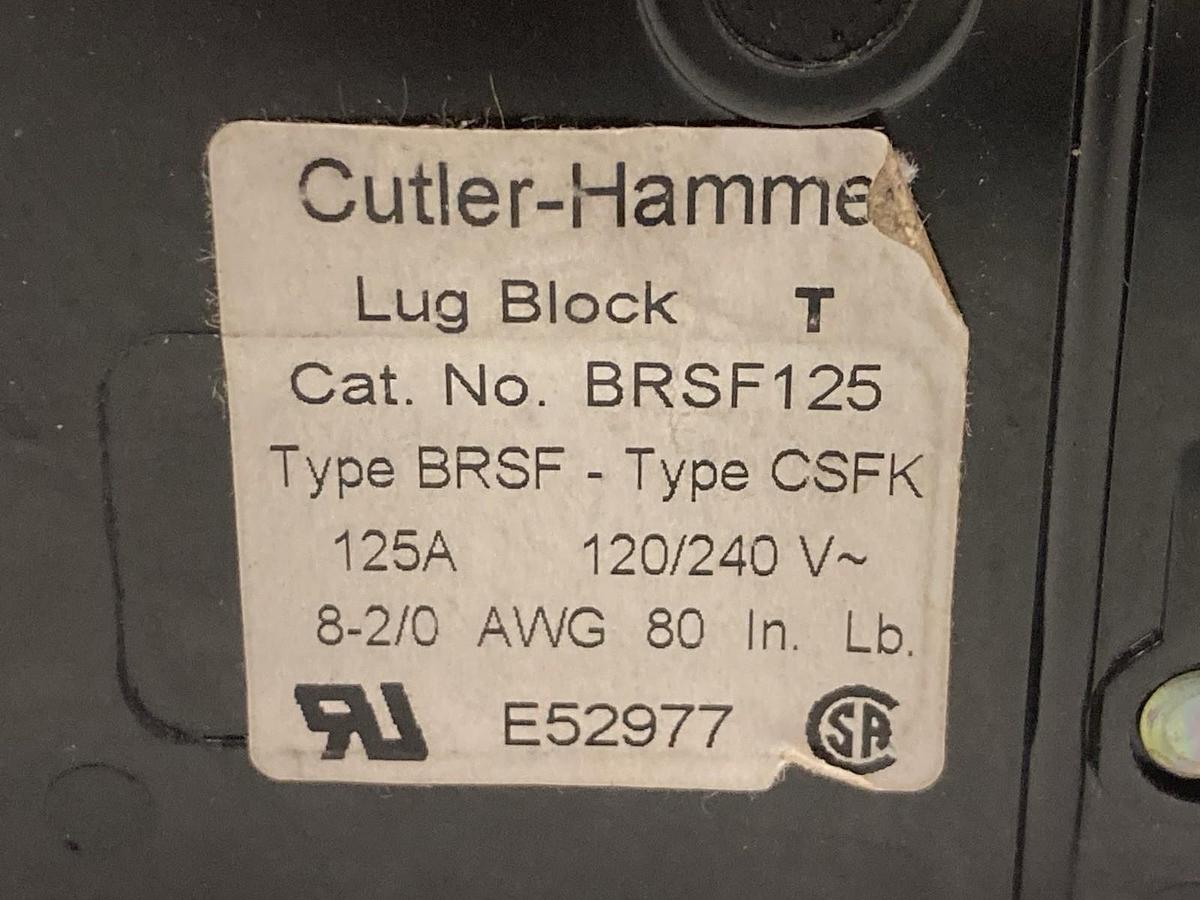 Used Cutler-Hammer,BRSF125,Lug Kit 125A 120/240V