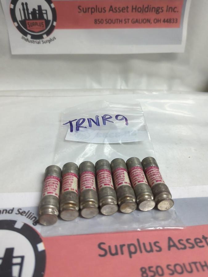 Used GOULD SHAWMUT,TRN-R9,TRI-ONIC 9 AMP FUSE LOT OF 7 PRE-OWNED