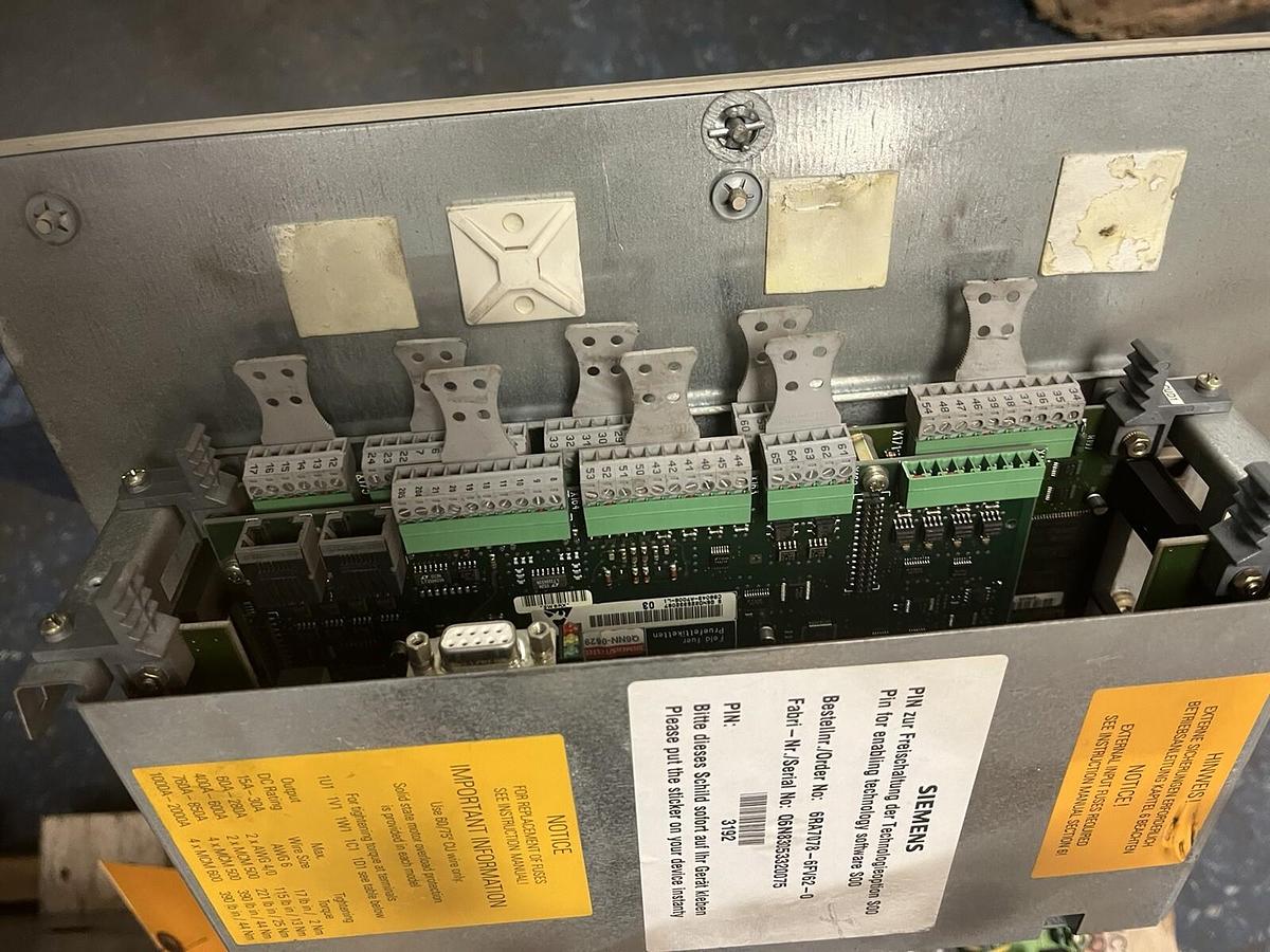Used SIEMENS,6RA7078-6FV62-0-Z,SIMOREG DC CONVERTER 500VDC 210A