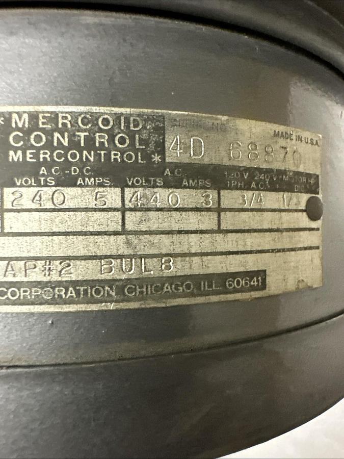 Mercoid Controls,DA-38-3 R.4,Temperature Control Switch