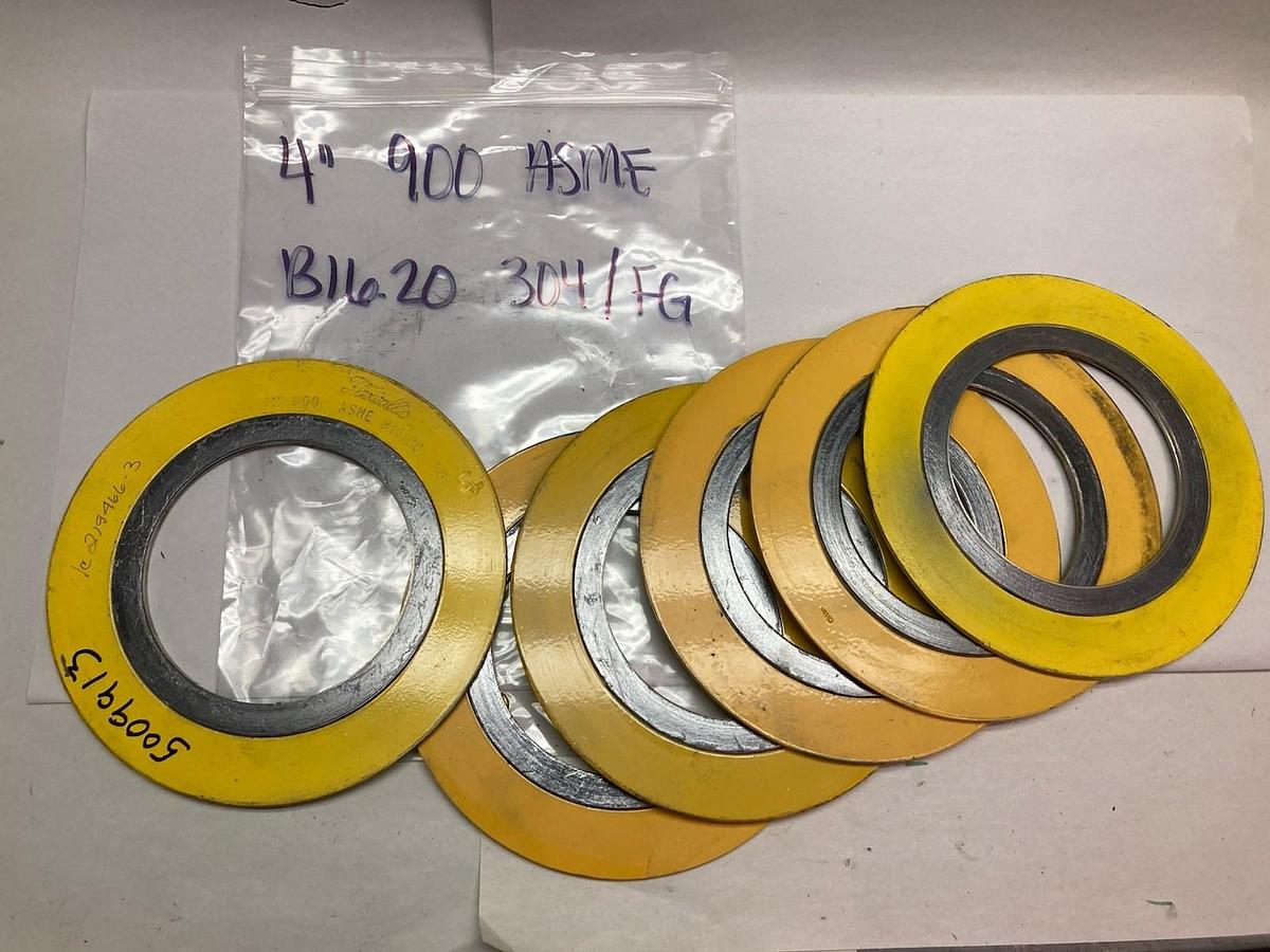 Flexitallic,900 ASME,4 Inch Spiral Round Gasket B16.20 304/FG LOT OF 6