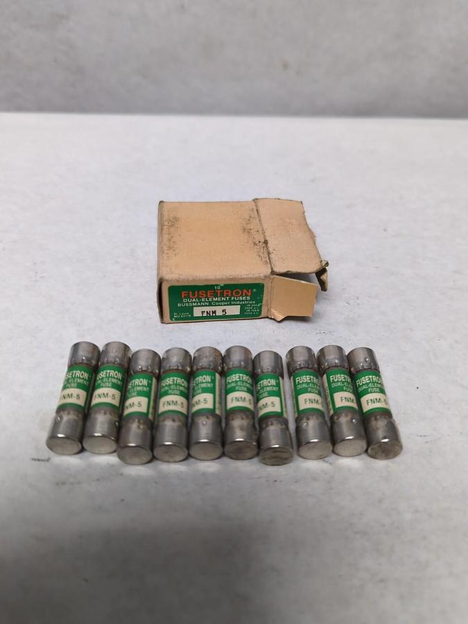 COOPER BUSSMANN,FNM5,FUSETRON 5 AMP FUSES BOX OF 10 NOS